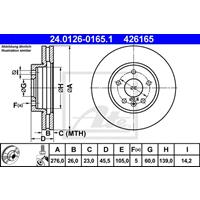 Bremsscheibe | ATE (24.0126-0165.1)