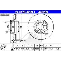 Bremsscheibe | ATE (24.0128-0269.1)