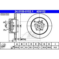 Bremsscheibe | ATE (24.0109-0152.1)