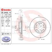 Remschijf COATED DISC LINE BREMBO, Remschijftype: Binnen geventileerd, u.a. für Lexus