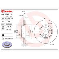 Remschijf COATED DISC LINE BREMBO, Remschijftype: Binnen geventileerd, u.a. für Opel, Vauxhall