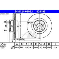 Bremsscheibe | ATE (24.0124-0196.1)