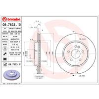 Remschijf COATED DISC LINE BREMBO, Remschijftype: Binnen geventileerd, u.a. für Mercedes-Benz