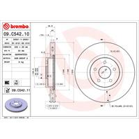 Remschijf COATED DISC LINE BREMBO, Remschijftype: Binnen geventileerd, u.a. für Ford