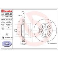 Remschijf COATED DISC LINE BREMBO, Remschijftype: Binnen geventileerd, u.a. für Alfa Romeo