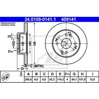 Bremsscheibe | ATE (24.0109-0141.1)