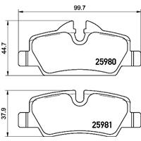 Remblokkenset, schijfrem BREMBO, u.a. für Mini