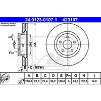 Bremsscheibe | ATE (24.0123-0107.1)