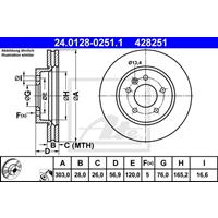 Bremsscheibe | ATE (24.0128-0251.1)