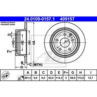 Bremsscheibe | ATE (24.0109-0157.1)