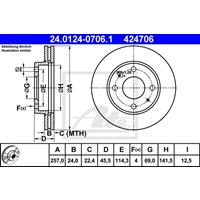 Bremsscheibe Vorderachse ATE 24.0124-0706.1