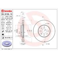 Remschijf COATED DISC LINE BREMBO, Remschijftype: Binnen geventileerd, u.a. für Opel, Vauxhall