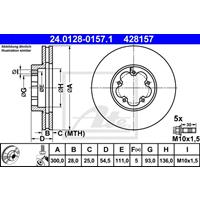 Bremsscheibe | ATE (24.0128-0157.1)