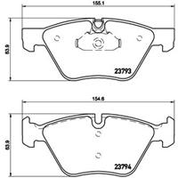 Remblokkenset, schijfrem BREMBO, u.a. für BMW