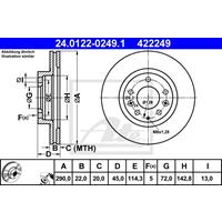 Bremsscheibe Vorderachse ATE 24.0122-0249.1