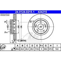 Bremsscheibe | ATE (24.0124-0215.1)