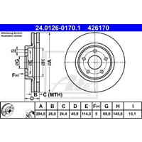 Bremsscheibe | ATE (24.0126-0170.1)