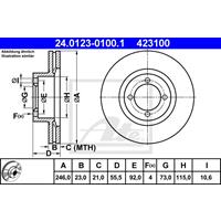 Bremsscheibe | ATE (24.0123-0100.1)