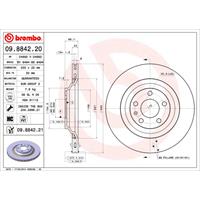 Remschijf COATED DISC LINE BREMBO, Remschijftype: Binnen geventileerd, u.a. für Audi