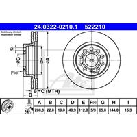 Bremsscheibe 'PowerDisc' | ATE (24.0322-0210.1)