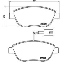 Remblokkenset, schijfrem BREMBO, u.a. für Opel, Fiat, KIA, Abarth, Vauxhall