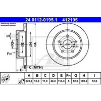 Bremsscheibe | ATE (24.0112-0195.1)