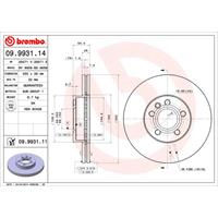 Remschijf COATED DISC LINE BREMBO, Remschijftype: Binnen geventileerd, u.a. für VW, Ford, Seat