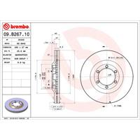 BREMBO Bremsscheibe CHEVROLET,ISUZU 09.B267.10 8973606770,8973606771,8973606772 Bremsscheiben,Scheibenbremsen 8973606780,8980062590,8980062591