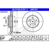 Bremsscheibe | ATE (24.0126-0151.1)