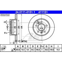 Bremsscheibe | ATE (24.0111-0151.1)