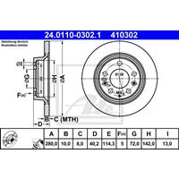 Bremsscheibe | ATE (24.0110-0302.1)