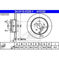 Bremsscheibe | ATE (24.0110-0320.1)