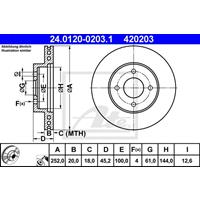 Bremsscheibe Vorderachse ATE 24.0120-0203.1