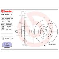 Remschijf COATED DISC LINE BREMBO, Remschijftype: Binnen geventileerd, u.a. für Subaru