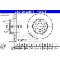 Bremsscheibe | ATE (24.0128-0238.1)