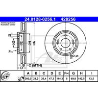 Bremsscheibe | ATE (24.0128-0256.1)