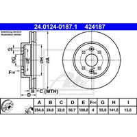 Bremsscheibe Vorderachse ATE 24.0124-0187.1