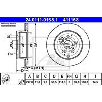 Bremsscheibe | ATE (24.0111-0168.1)