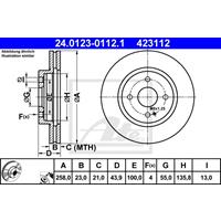 Bremsscheibe | ATE (24.0123-0112.1)