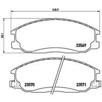 Remblokkenset, schijfrem BREMBO, u.a. für Hyundai, Ssangyong, Daewoo