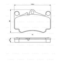 Remblokkenset, schijfrem BOSCH, u.a. für Porsche