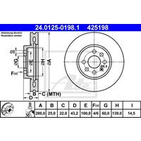 Bremsscheibe | ATE (24.0125-0198.1)