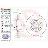 Remschijf COATED DISC LINE BREMBO, Remschijftype: Binnen geventileerd, u.a. für Audi, Seat