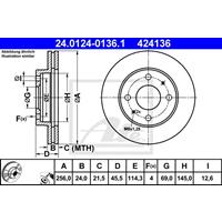 Bremsscheibe | ATE (24.0124-0136.1)