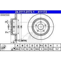 Bremsscheibe | ATE (24.0111-0172.1)