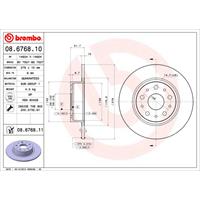 Remschijf COATED DISC LINE BREMBO, Remschijftype: Massief, u.a. für Alfa Romeo, Lancia