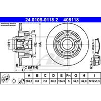 Bremsscheibe | ATE (24.0108-0118.2)