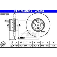 Bremsscheibe | ATE (24.0136-0106.2)