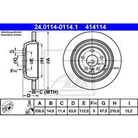 Bremsscheibe | ATE (24.0114-0114.1)