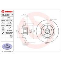 Remschijf BEARING DISC LINE BREMBO, Remschijftype: Massief, u.a. für Renault